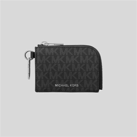 Michael kors Logo Wallet and Keychain Gift Set (Black)